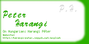 peter harangi business card