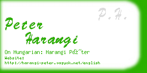 peter harangi business card